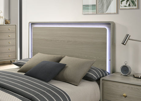 Rainier Gray Eastern King Bed from Furniture of America - Luna Furniture