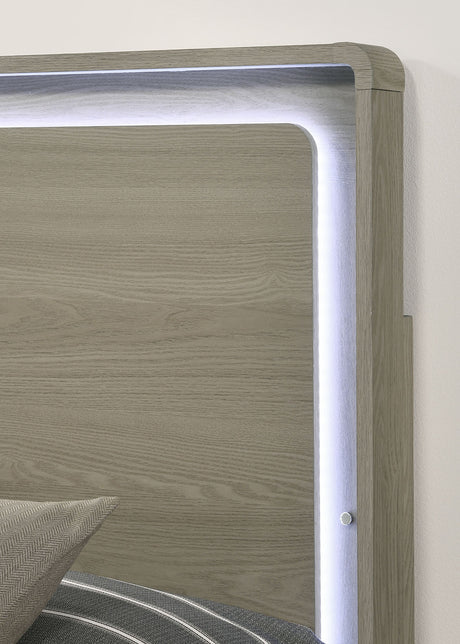 Rainier Gray Eastern King Bed from Furniture of America - Luna Furniture
