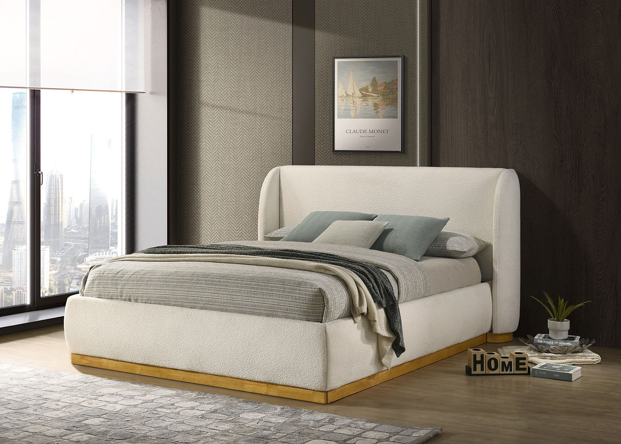 Whitman White/Natural Oak Bed Queen from Furniture of America - Luna Furniture
