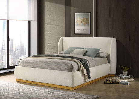 Whitman White/Natural Oak Bed Queen from Furniture of America - Luna Furniture