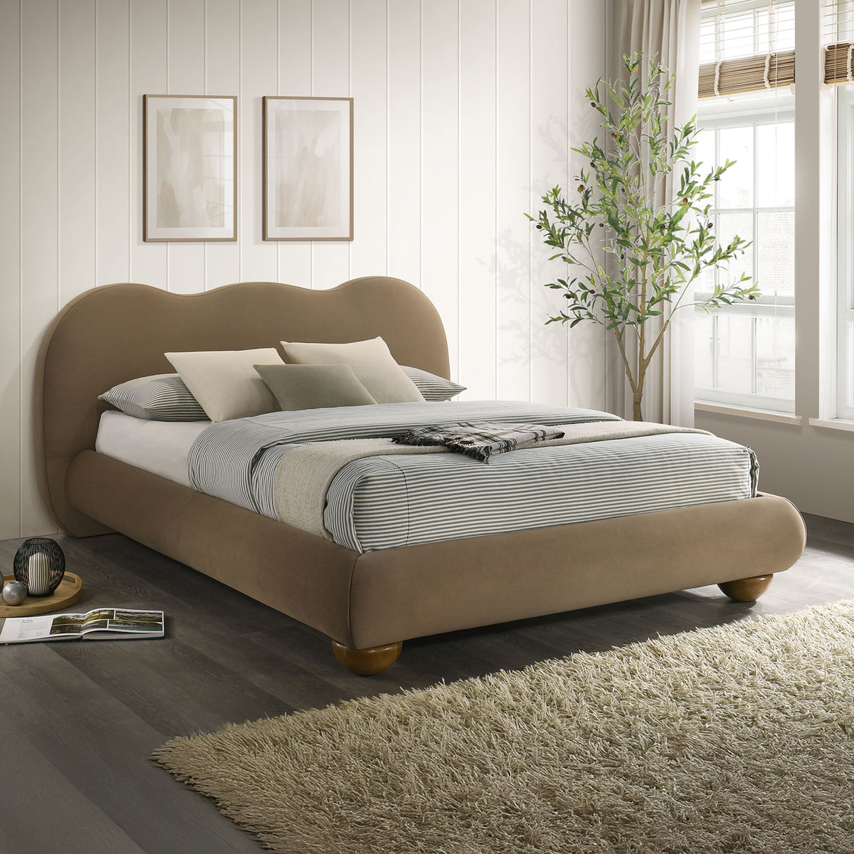 Finamore Brown Bed Queen from Furniture of America - Luna Furniture