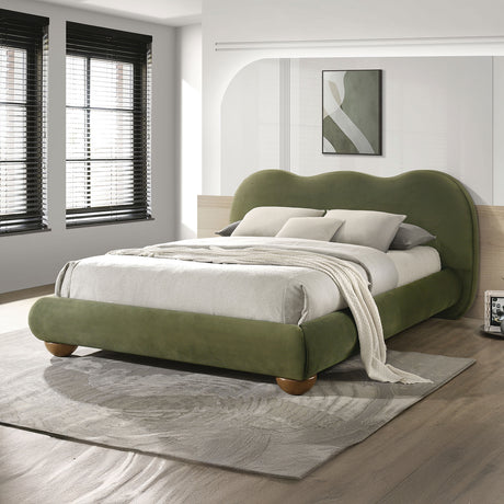 Finamore Olive Green Eastern King Bed from Furniture of America - Luna Furniture