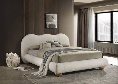 Finamore White/Natural Oak Eastern King Bed from Furniture of America - Luna Furniture
