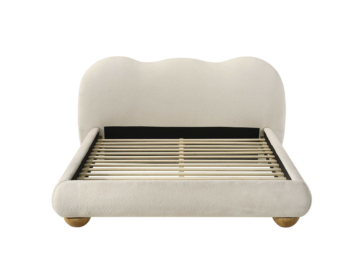 Finamore White/Natural Oak Bed E.King from Furniture of America - Luna Furniture