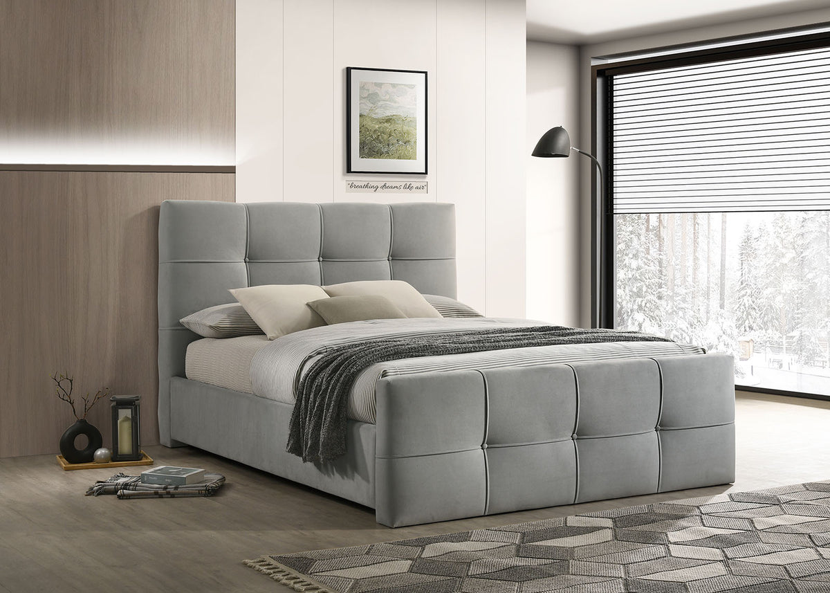 Merced Light Gray Bed E.King from Furniture of America - Luna Furniture