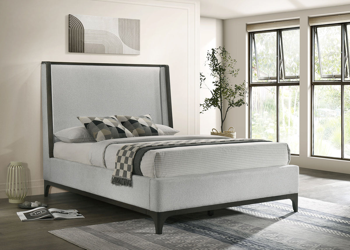 Kelso Light Gray/Dark Gray Bed E.King from Furniture of America - Luna Furniture