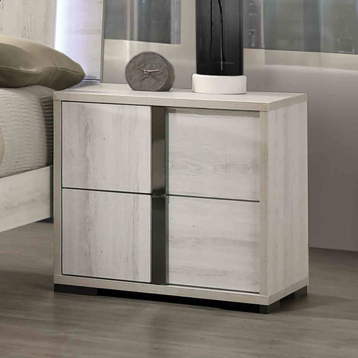 Horten White Wash Night Stand from Furniture of America - Luna Furniture