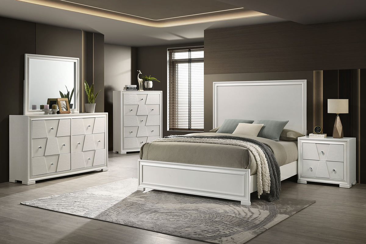 Holsted White Bed Queen from Furniture of America - Luna Furniture