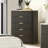 Merthyr Dark Walnut 5 Pc Queen Bedroom Set w/ Chest from Furniture of America - Luna Furniture