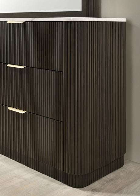 Merthyr Dark Walnut Dresser from Furniture of America - Luna Furniture