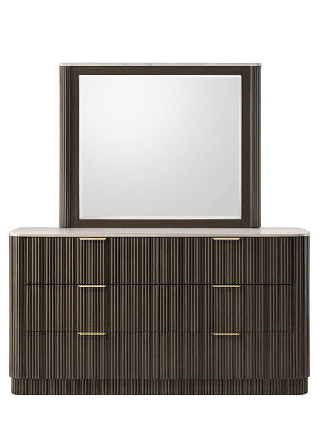 Merthyr Dark Walnut 5-Piece Queen Bedroom Set from Furniture of America - Luna Furniture