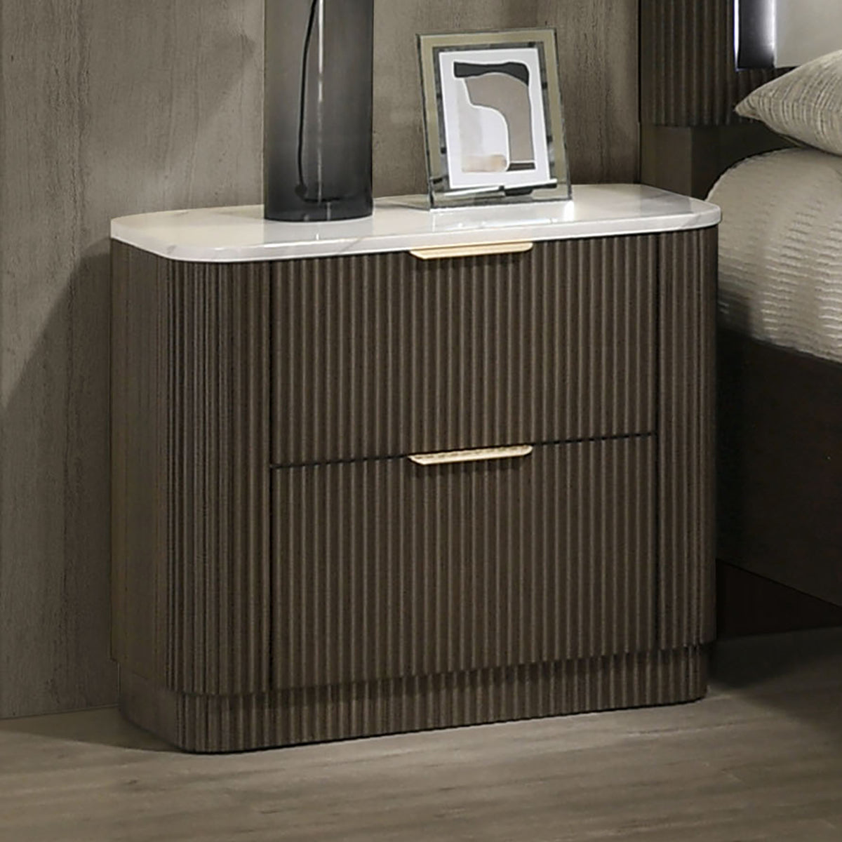 Merthyr Dark Walnut Nightstand from Furniture of America - Luna Furniture