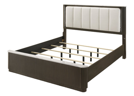 Merthyr Dark Walnut Eastern King Bed from Furniture of America - Luna Furniture