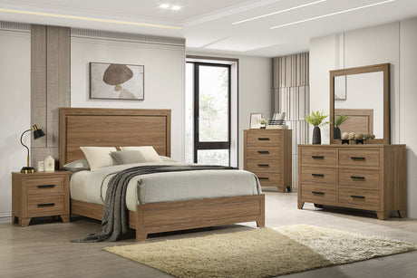 Panelli Walnut Queen Bed from Furniture of America - Luna Furniture