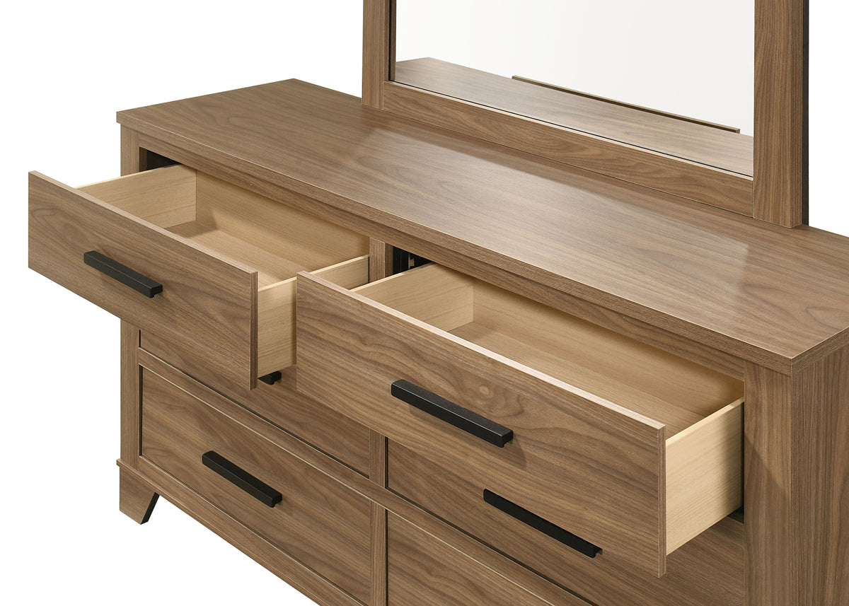 Panelli Walnut Dresser from Furniture of America - Luna Furniture