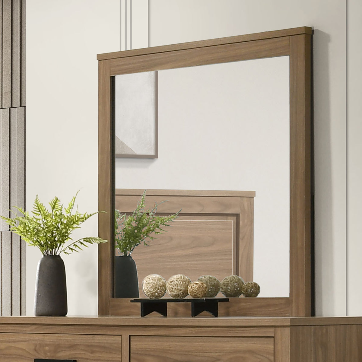 Panelli Walnut Mirror from Furniture of America - Luna Furniture