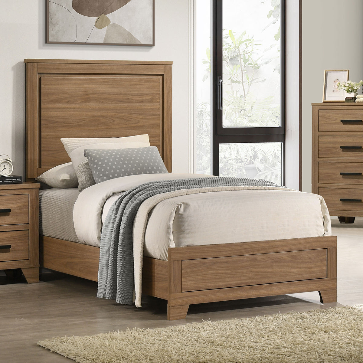 Panelli Walnut Bed Full from Furniture of America - Luna Furniture
