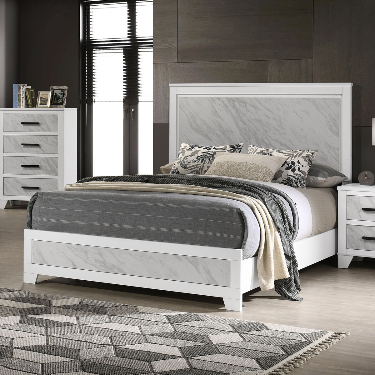 Darlene White Bed E.King from Furniture of America - Luna Furniture