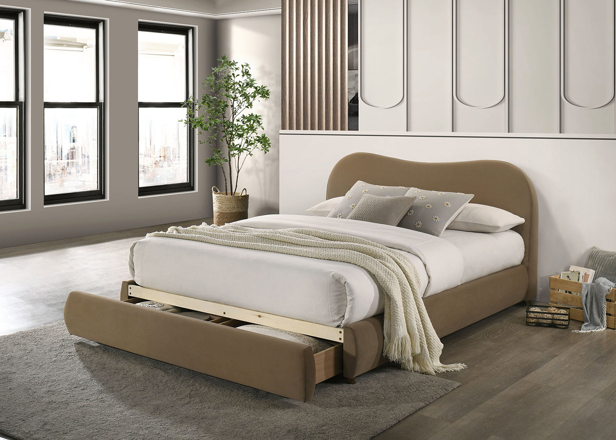 Grimsby Brown Bed E.King from Furniture of America - Luna Furniture