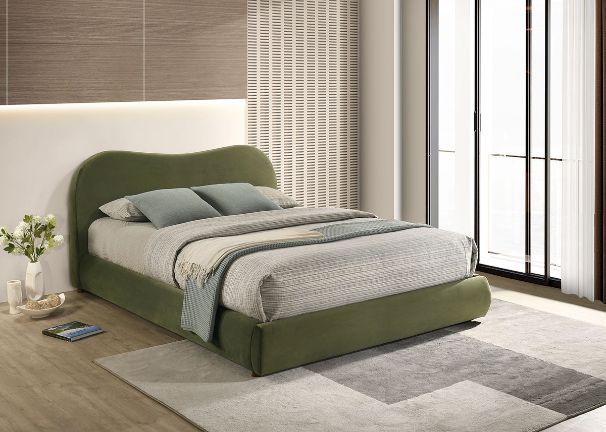 Grimsby Olive Green Bed Queen from Furniture of America - Luna Furniture