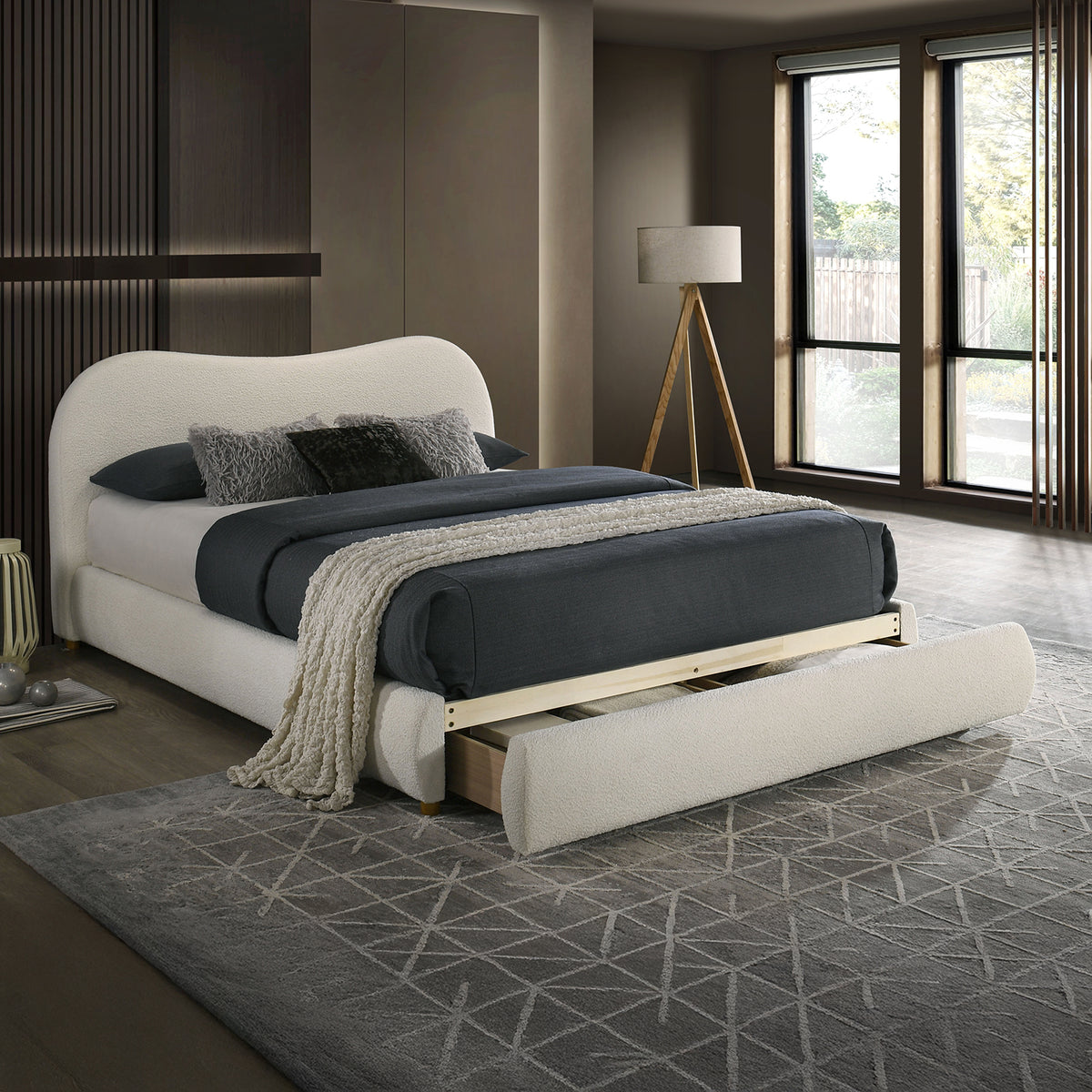 Grimsby White Bed E.King from Furniture of America - Luna Furniture
