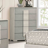Lincolt White Wash/Stone Gray 5 Pc Queen Bedroom Set from Furniture of America - Luna Furniture