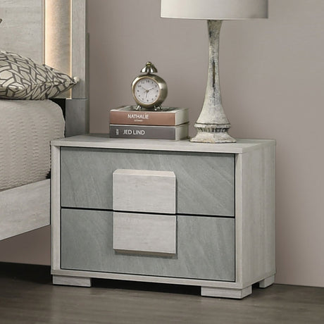 Lincolt White Wash/Stone Gray Night Stand from Furniture of America - Luna Furniture