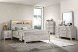 Mysen White Wash Queen Bed from Furniture of America - Luna Furniture