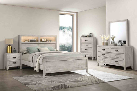 Mysen White Wash Mirror (Mirror Only) from Furniture of America - Luna Furniture