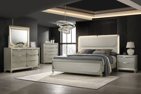 Sheridan Silver, Dark Walnut/White King Bed from Furniture of America - Luna Furniture