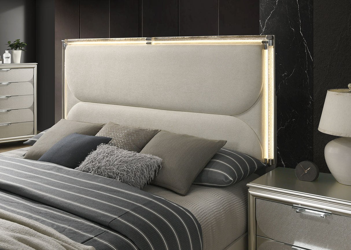Sheridan Silver, Dark Walnut/White Queen Bed from Furniture of America - Luna Furniture
