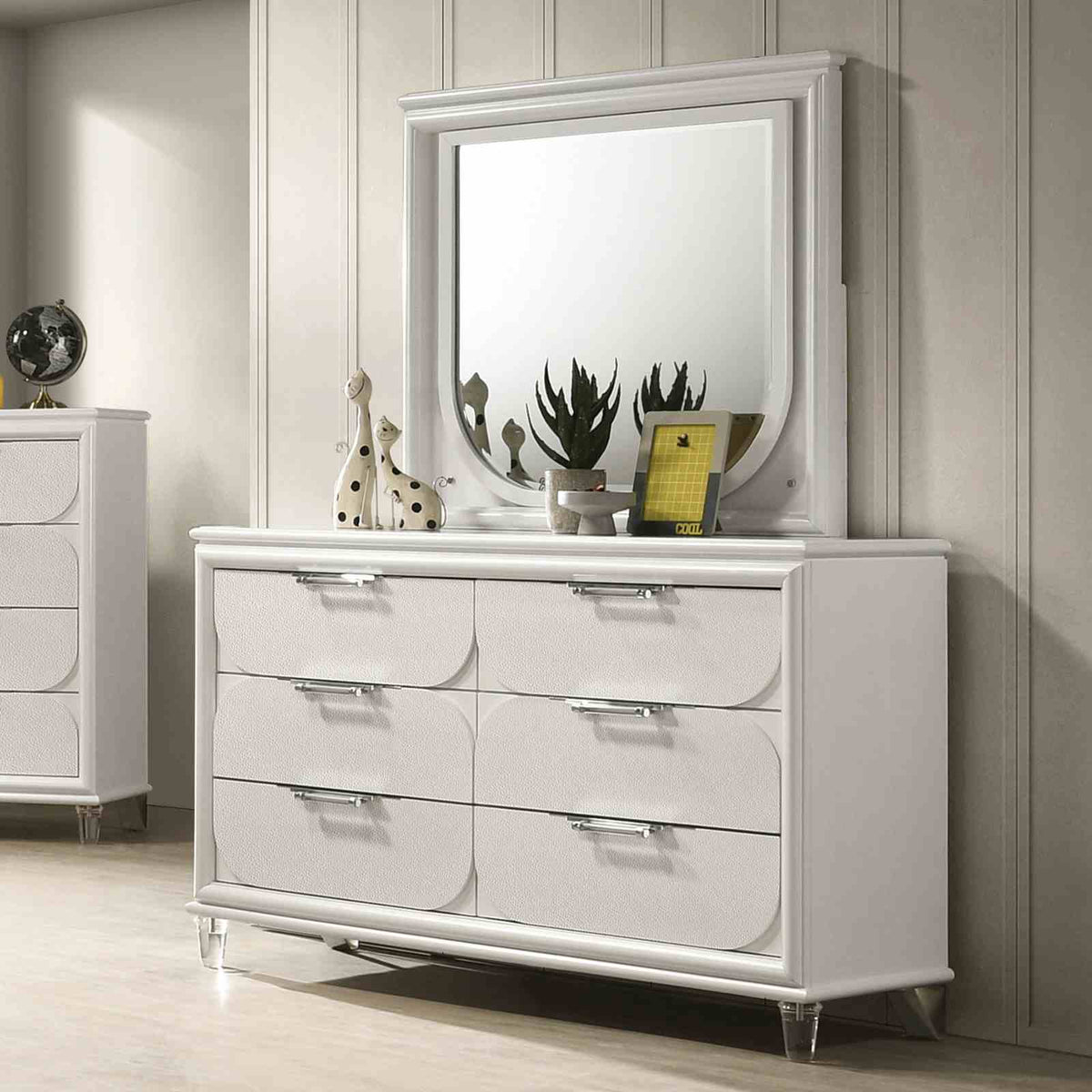 Lareina Pearl White 5 Pc Twin Bedroom Set from Furniture of America - Luna Furniture