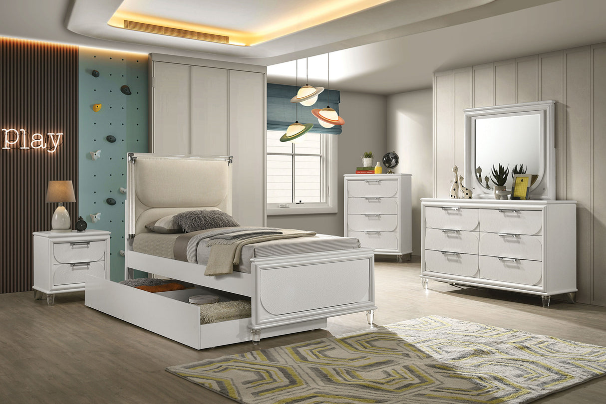 Lareina Pearl White Full Bed from Furniture of America - Luna Furniture