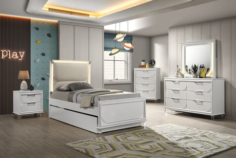 Lareina Pearl White Twin Bed from Furniture of America - Luna Furniture