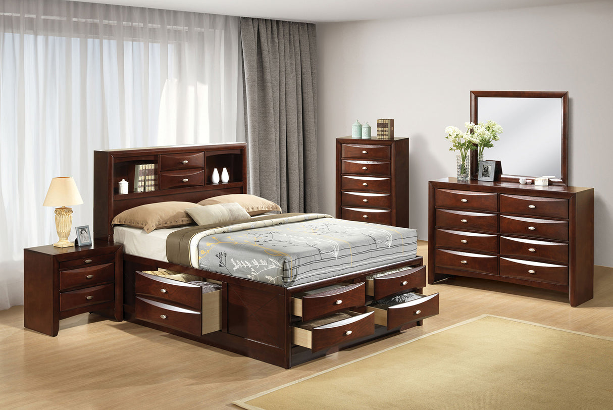 Zosimo Dark Cherry Transitional Storage Bedroom Set from Furniture of America - Luna Furniture
