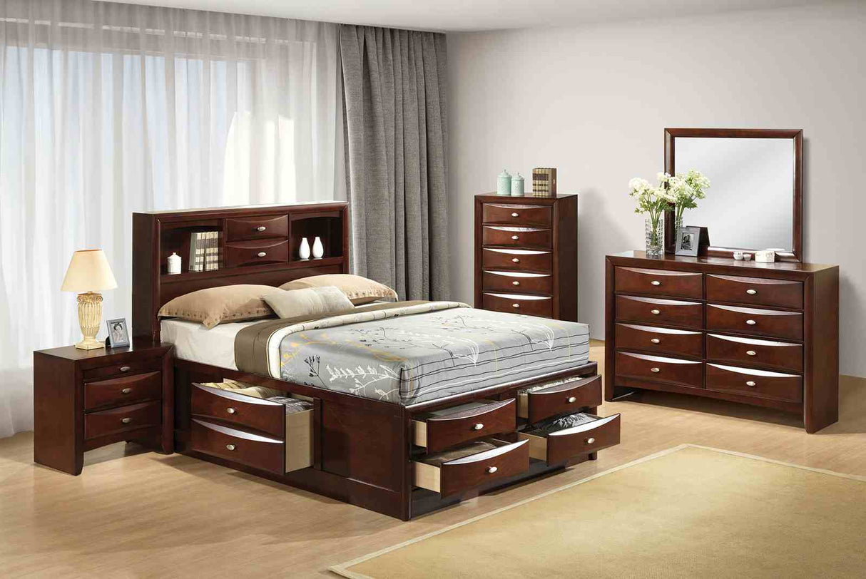 Zosimo Dark Cherry Transitional Storage Bedroom Set from Furniture of America - Luna Furniture