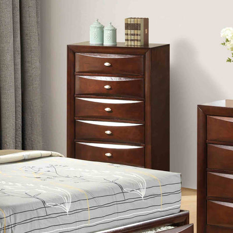 Zosimo Dark Cherry 5-Piece Queen Bedroom Set from Furniture of America - Luna Furniture