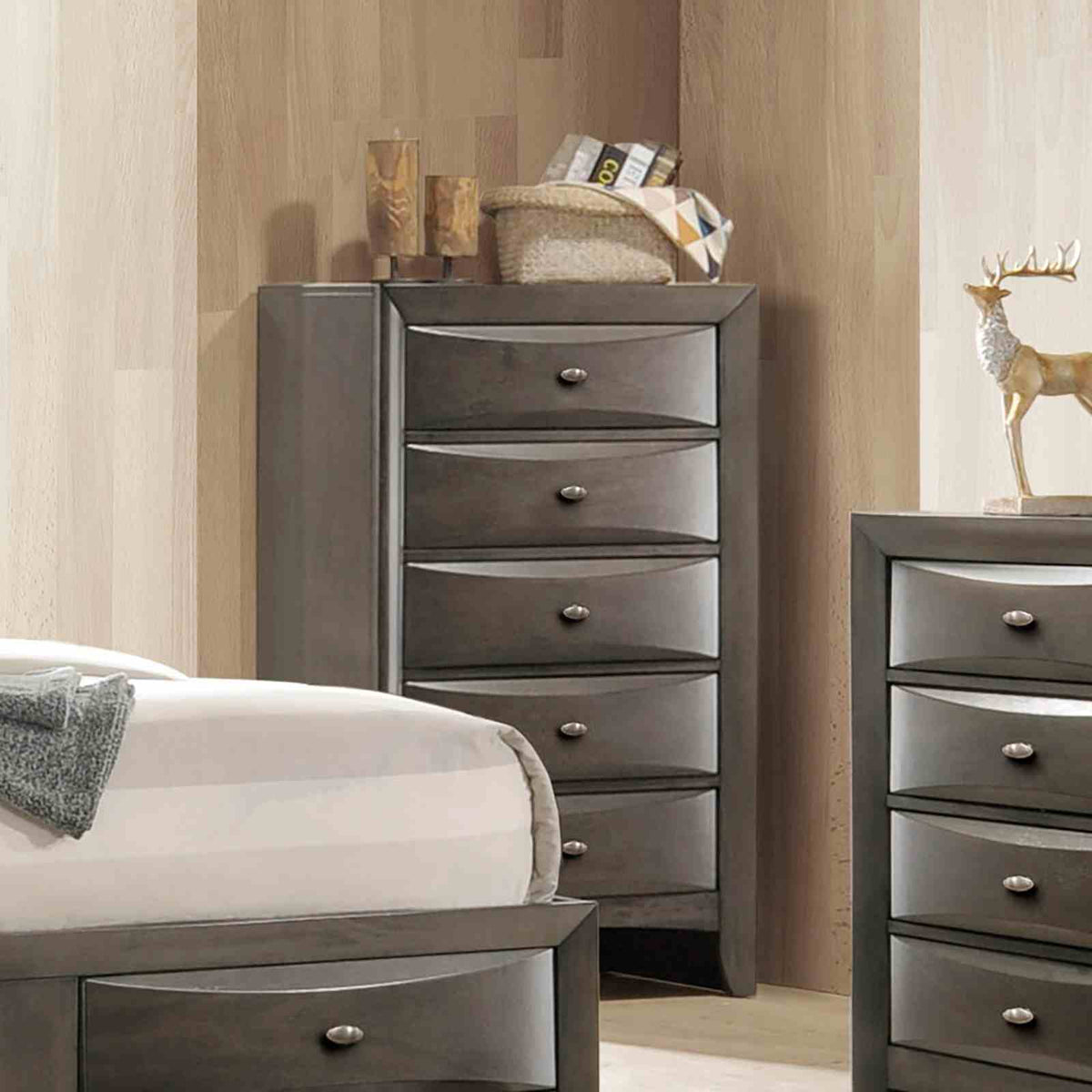 Zosimo Gray 5 Pc Queen Bedroom Set from Furniture of America - Luna Furniture