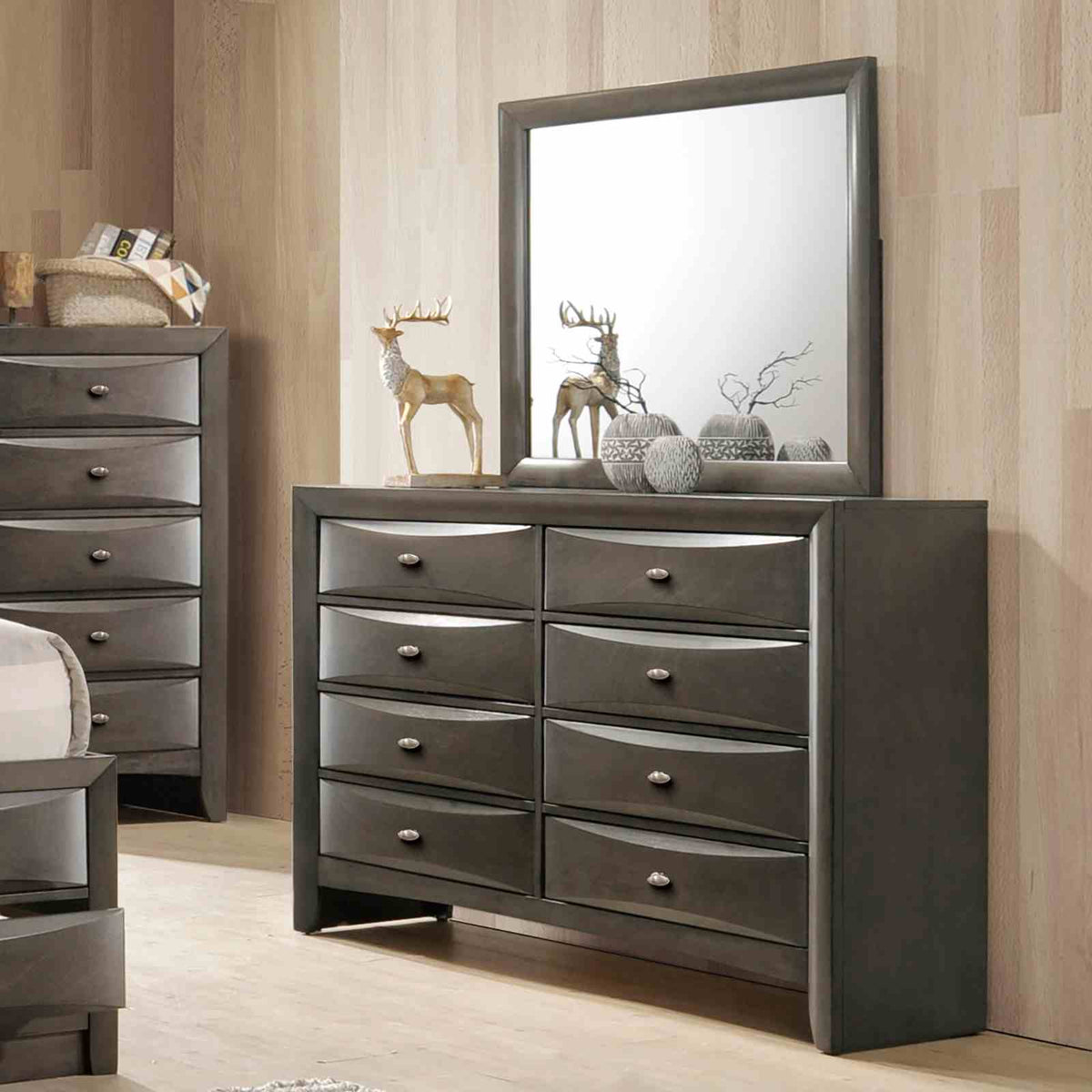Zosimo Gray 5 Pc Queen Bedroom Set from Furniture of America - Luna Furniture