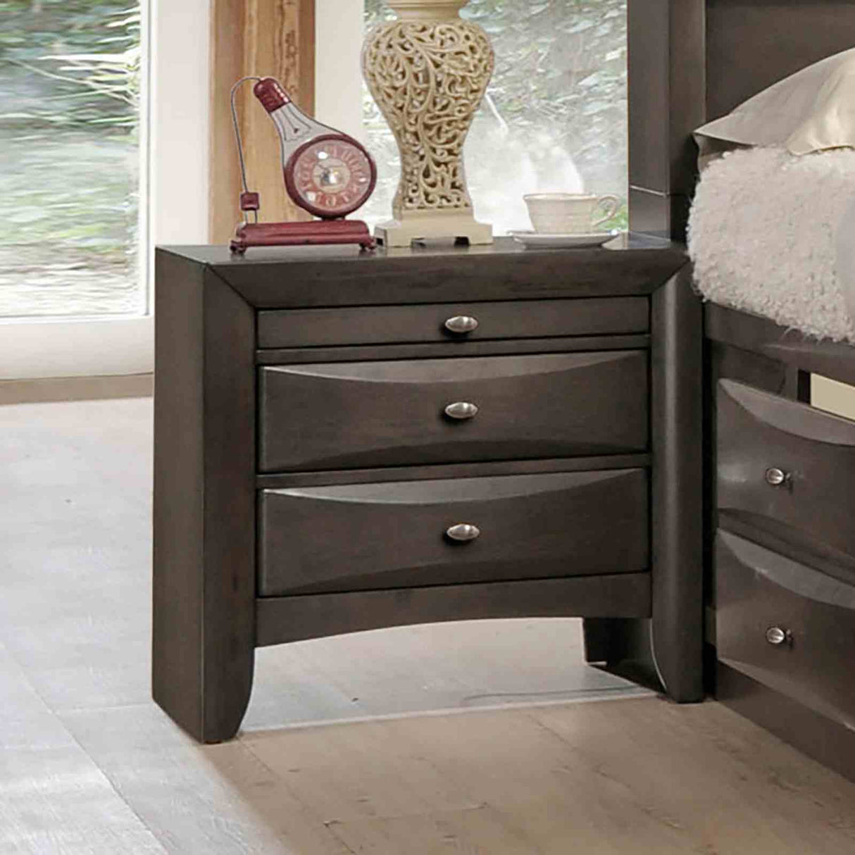 Zosimo Gray Transitional Storage Bedroom Set from Furniture of America - Luna Furniture