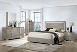 Sinistra Light Taupe King Bed from Furniture of America - Luna Furniture