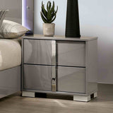 Sinistra Light Taupe Contemporary Bedroom Set from Furniture of America - Luna Furniture