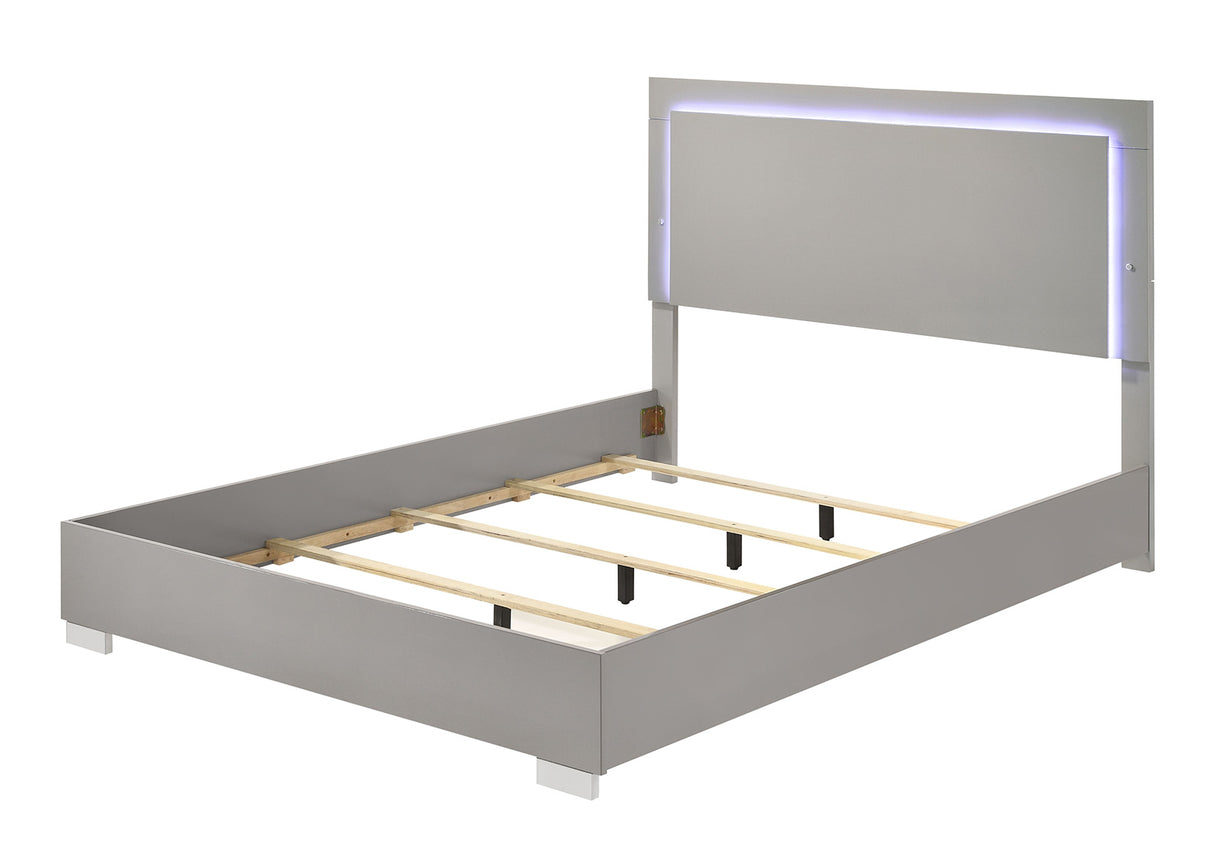 Sinistra Light Taupe King Bed from Furniture of America - Luna Furniture