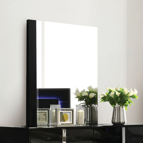 Sinistra Piano Black Mirror (Mirror Only) from Furniture of America - Luna Furniture