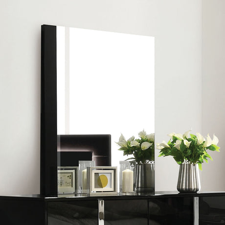 Sinistra Piano Black Mirror (Mirror Only) from Furniture of America - Luna Furniture
