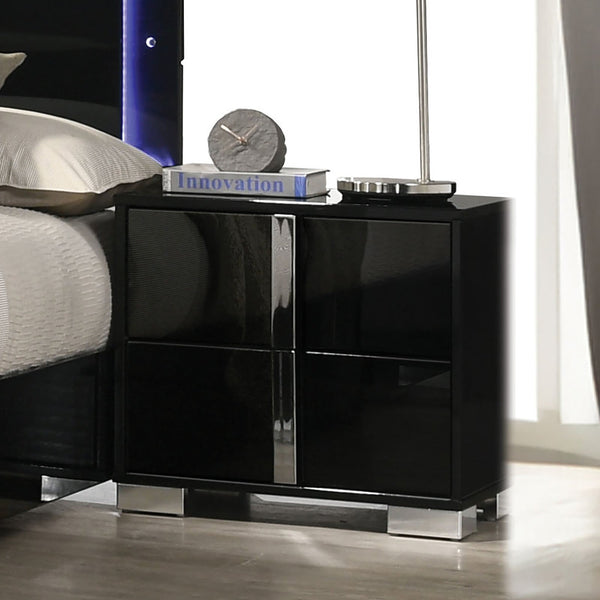 Sinistra Piano Black Night Stand