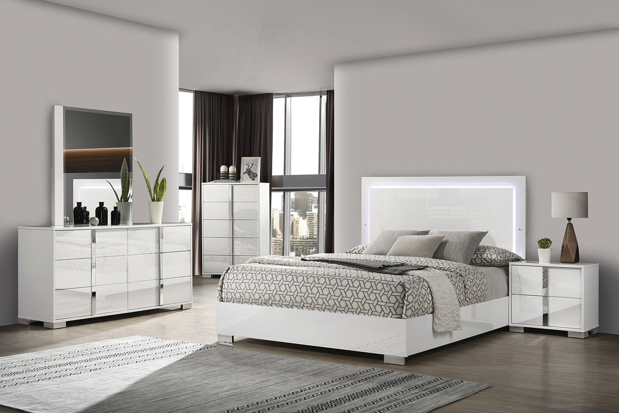 Sinistra White King Bed from Furniture of America - Luna Furniture