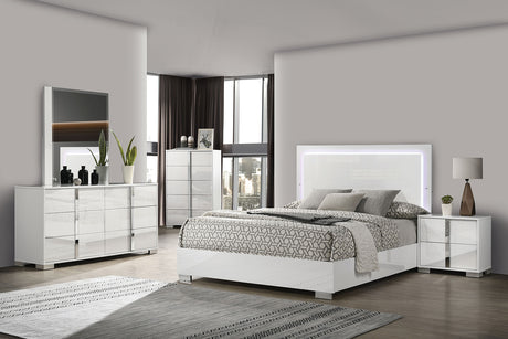 Sinistra White King Bed from Furniture of America - Luna Furniture