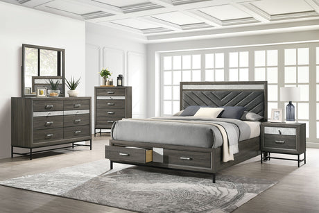 Voleta Gray Contemporary Bedroom Set from Furniture of America - Luna Furniture