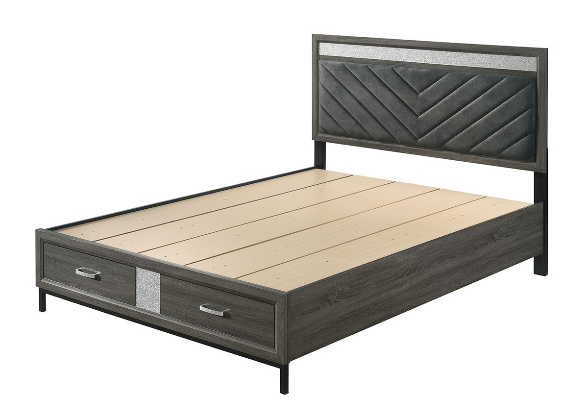 Voleta Gray 5 Pc Queen Bedroom Set from Furniture of America - Luna Furniture